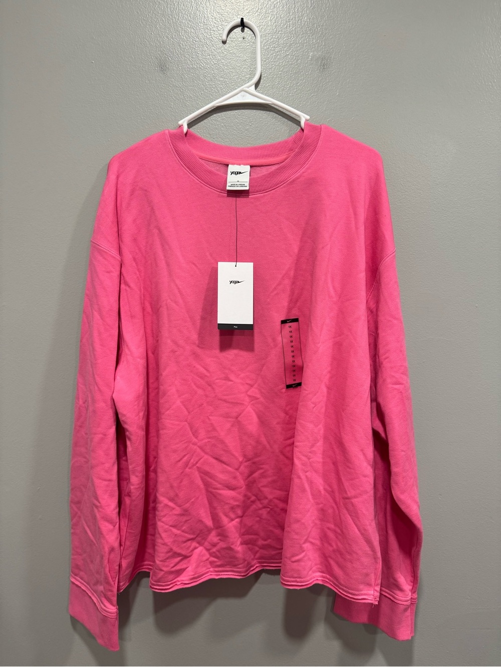 NWT Nike Yoga Hot Pink Training Long Sleeve Sweater Size 1X